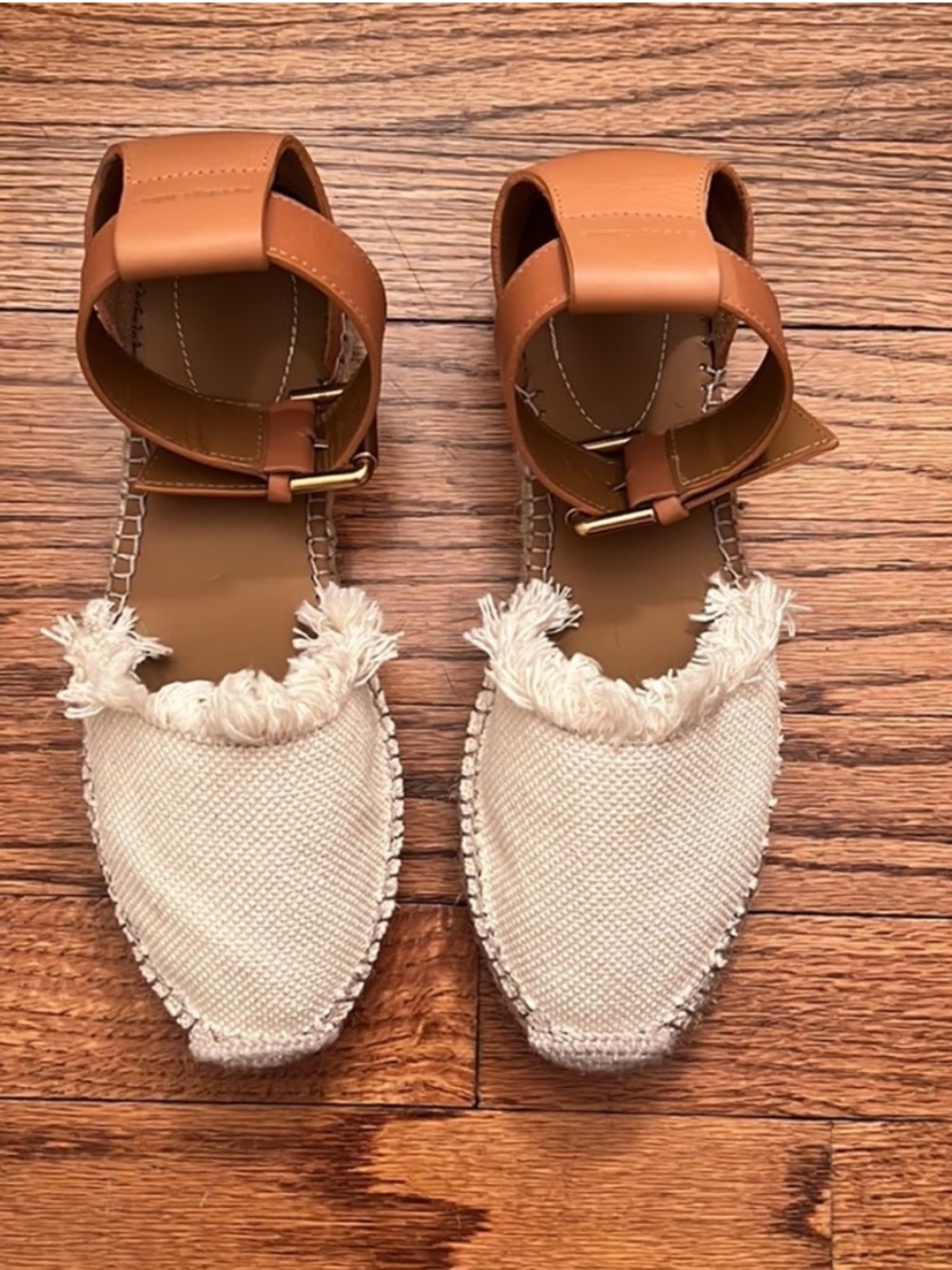 See By Chloé Cream and Tan Espadrille Sandal - Picture 2 of 5